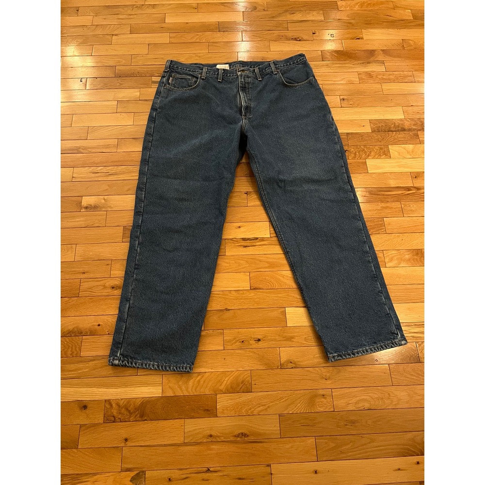 Carhartt‎ Mens Relaxed Fit Straight Leg Jeans Dark Wash Blue Denim 44 x 32